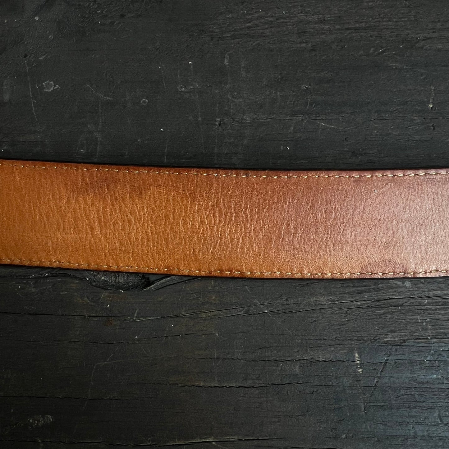Dark Brown Embossed Leather Belt