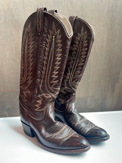 Vintage Dan Post Brown Leather Boots