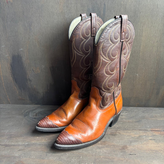 ACME Tan Reptile Toe Boot