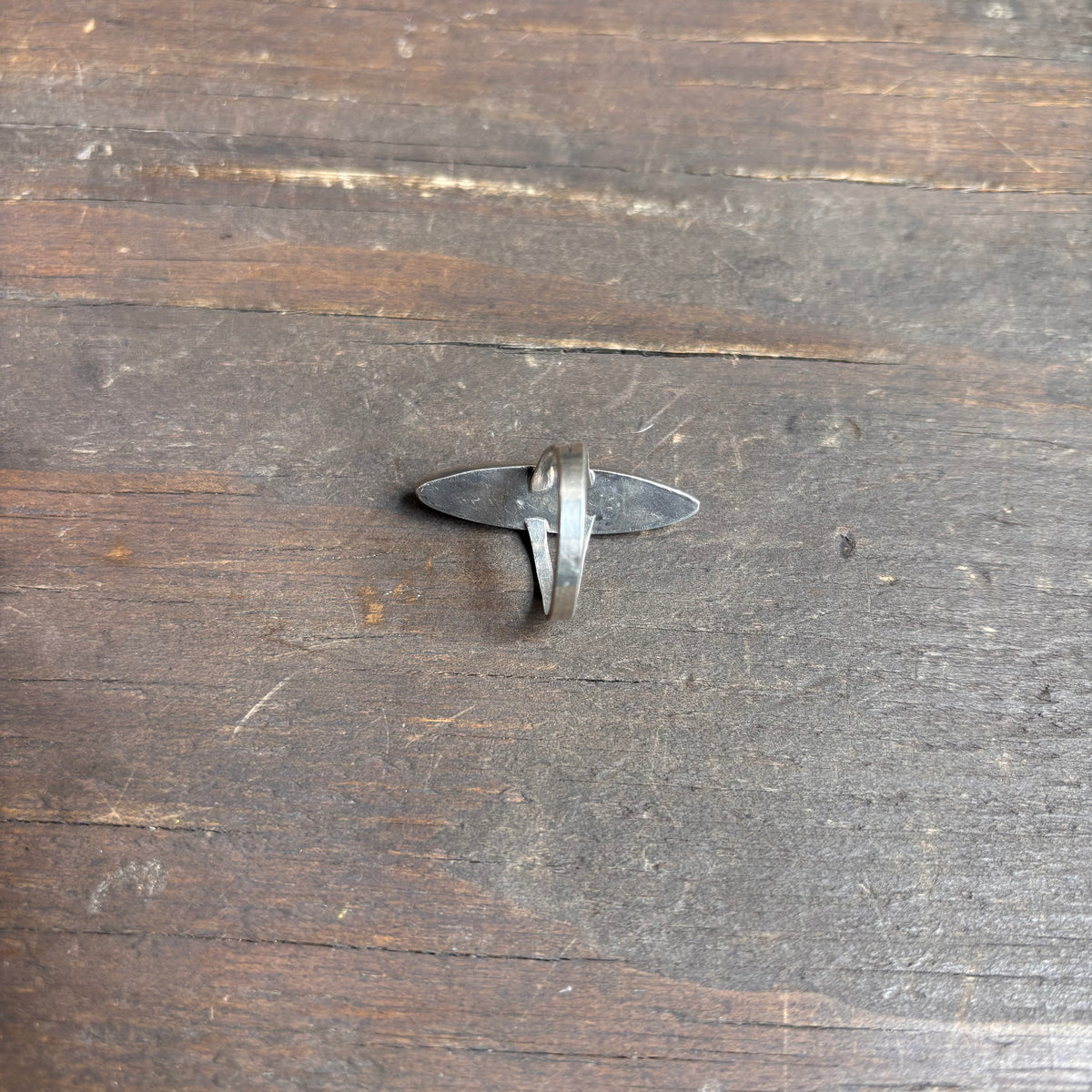 Vintage Sterling Silver Elongated Stone Ring