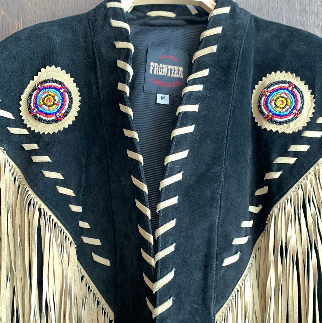 Frontier Cropped Suede Jacket with Fringe