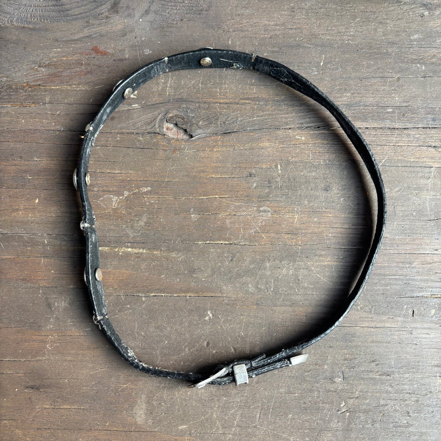 Black Leather Studded Hat Band