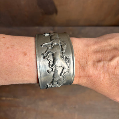 Silver Horse Cuff Bracelet