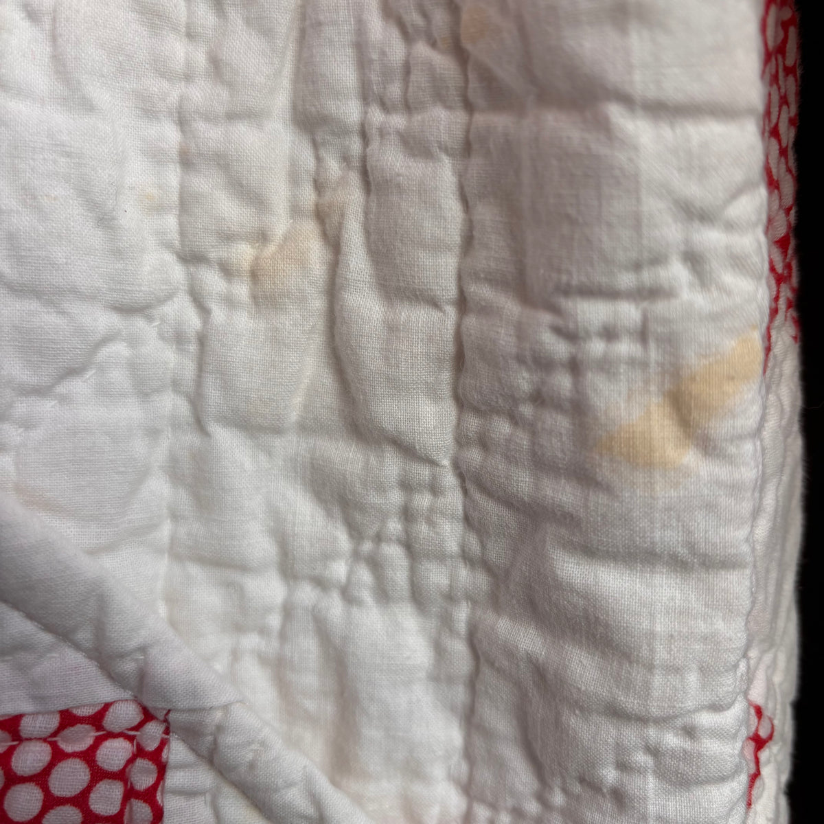 Vintage White and Red Dot Quilt Jacket