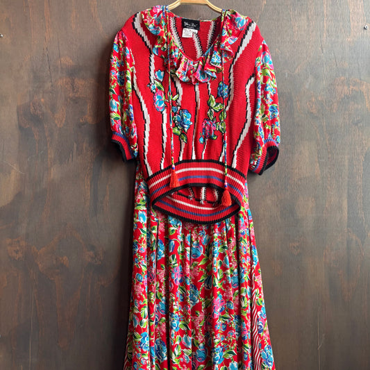 Vintage Red Floral Set