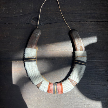 White Thread Wrapped Hanging Horseshoe