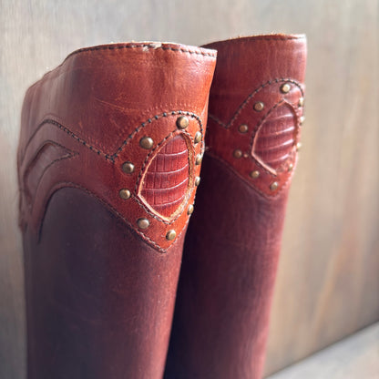 Vintage Circle S Brown Riding Boots
