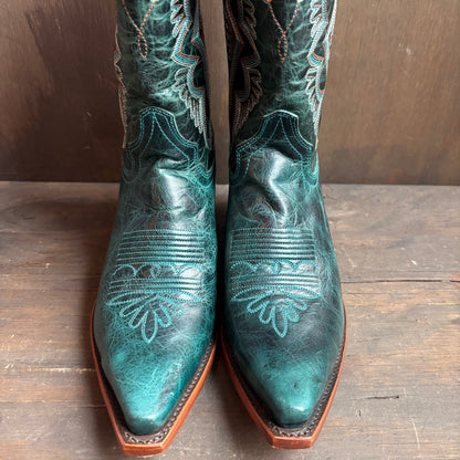 Justin Teal Leather Boots