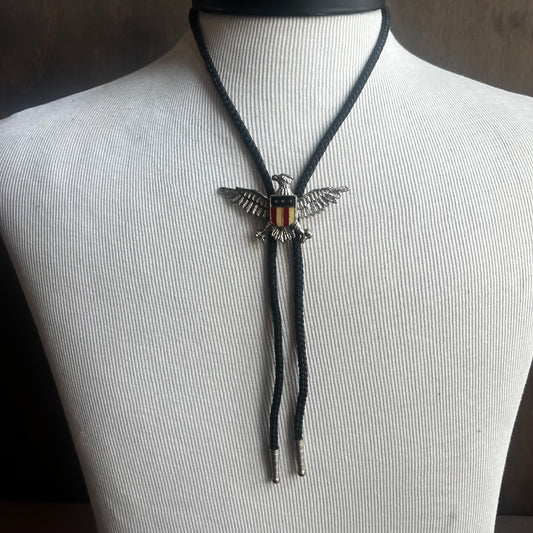 Silver Eagle Bolo with American Flag Shield