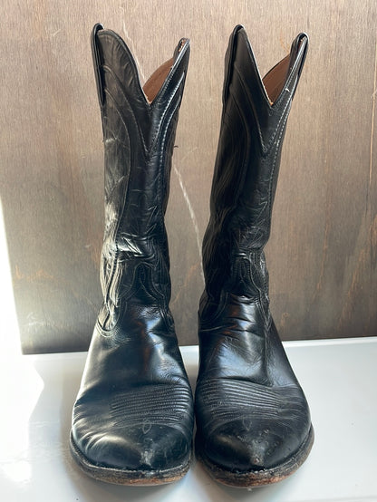 Black Lucchese Leather Boots