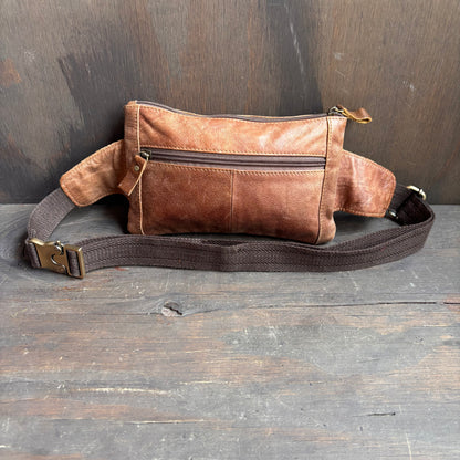 Vintage Brown Leather Fanny Pack