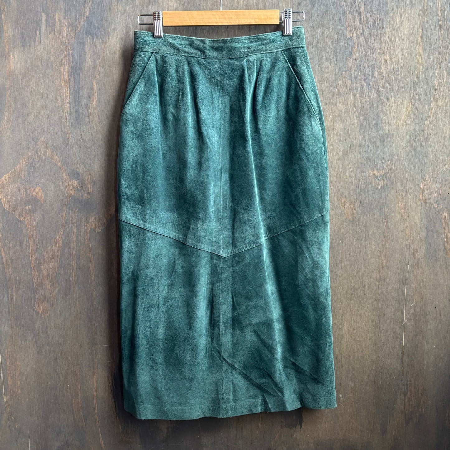 Evan Davies Green Suede Skirt