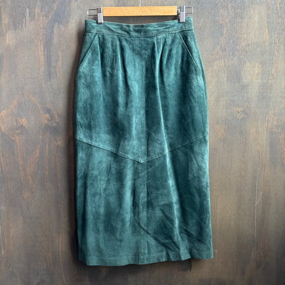 Evan Davies Green Suede Skirt