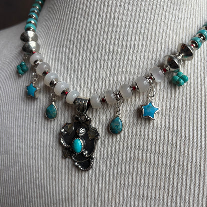 Ostrich Moon Western Pendant Necklace