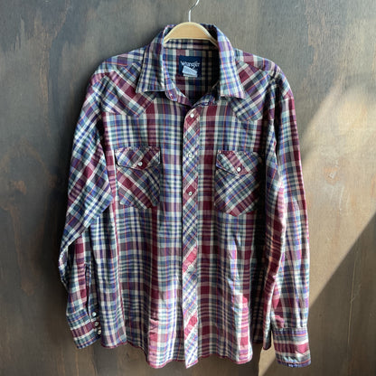 Wrangler Plaid Pearl Snap