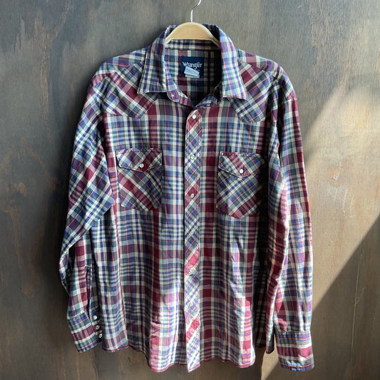 Wrangler Plaid Pearl Snap