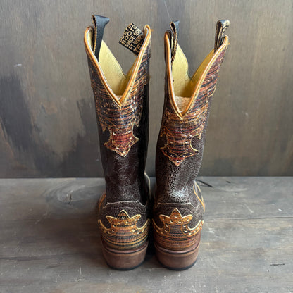 Justin Two-Tone Boots with Perforations