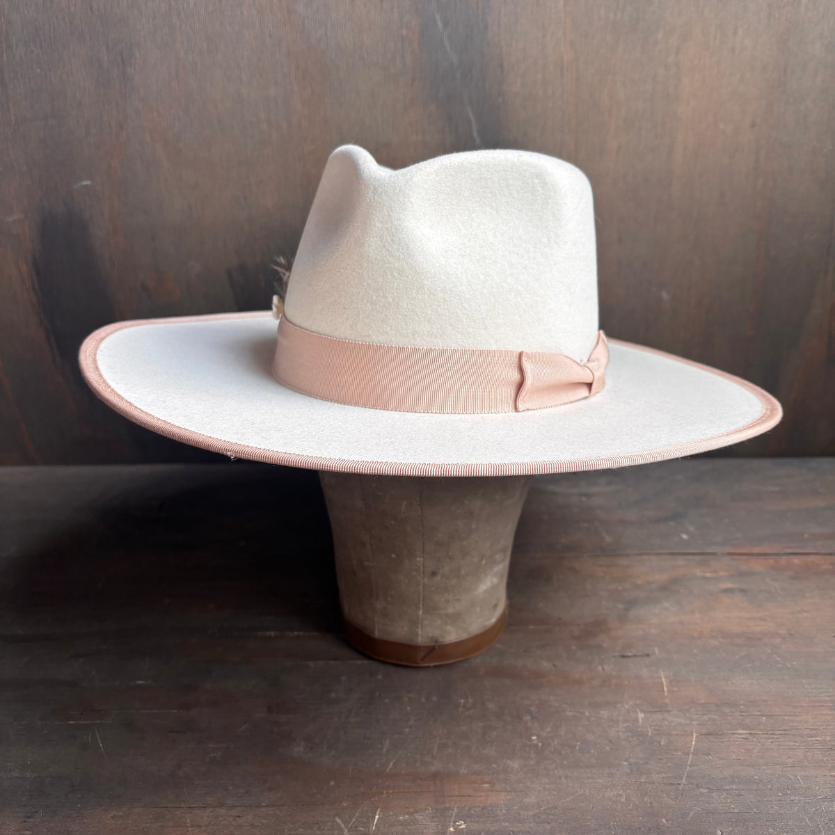 Cream Painted Brim Hat