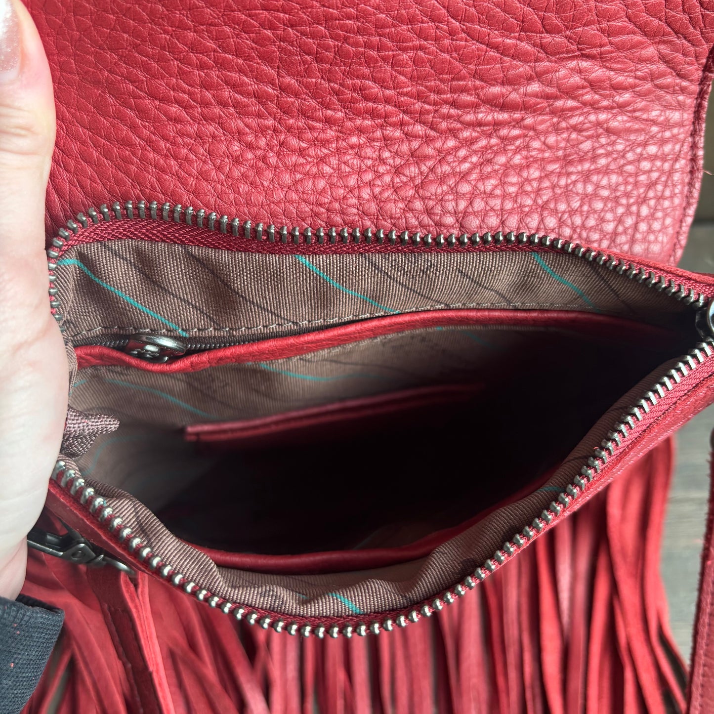 Montana Wear Red Fringe Purse