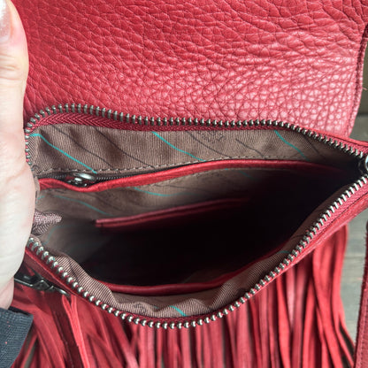 Montana Wear Red Fringe Purse
