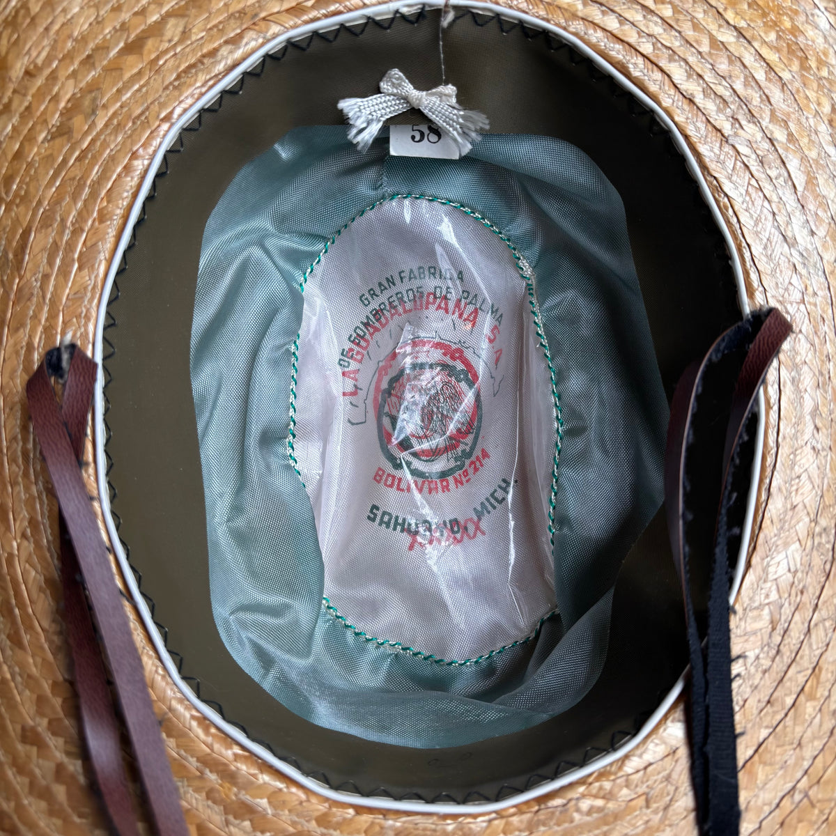 Vintage Straw Hat with Chin Strap