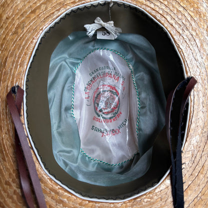 Vintage Straw Hat with Chin Strap
