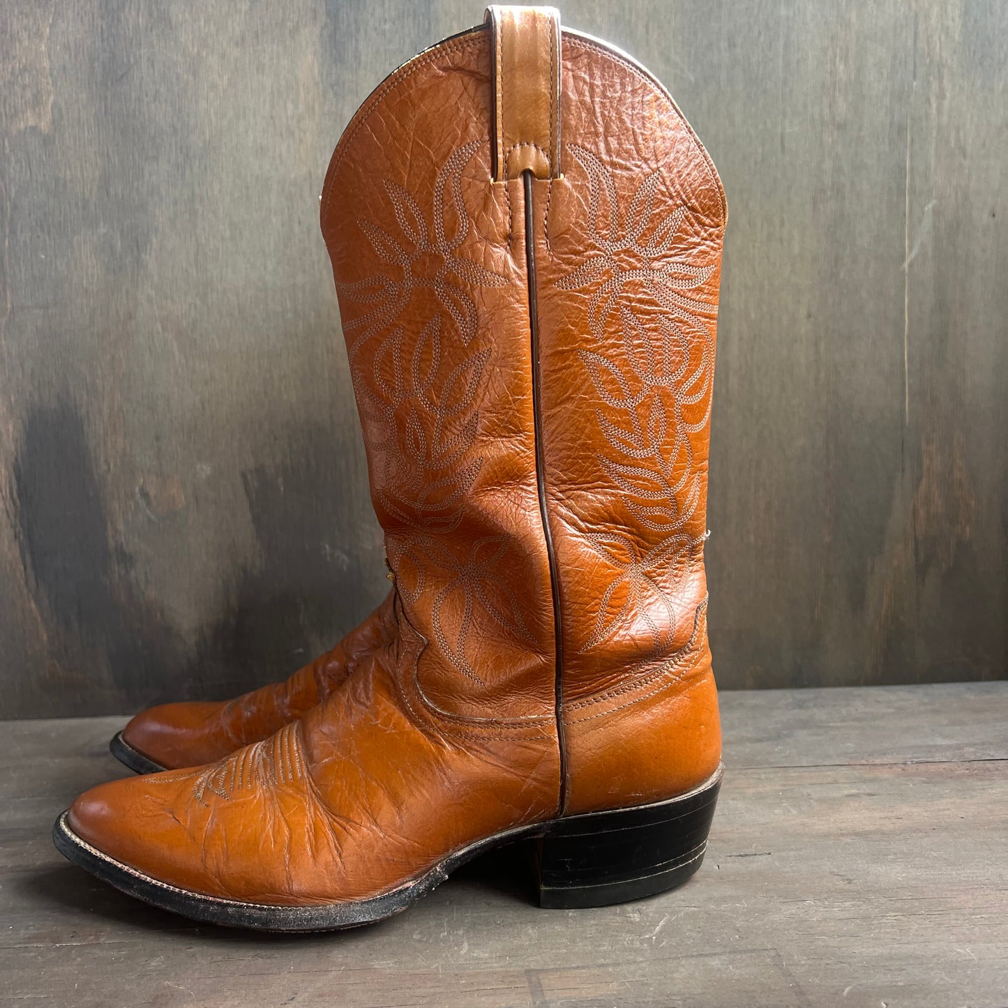 Justin Tan Leather Cowboy Boots