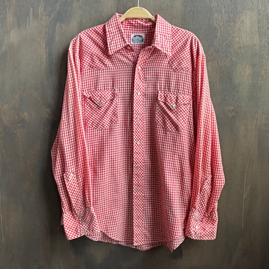 Vintage Miller Red Gingham Pearl Snap