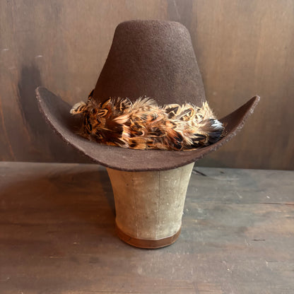 Vintage Bronco Hat with Feather Band