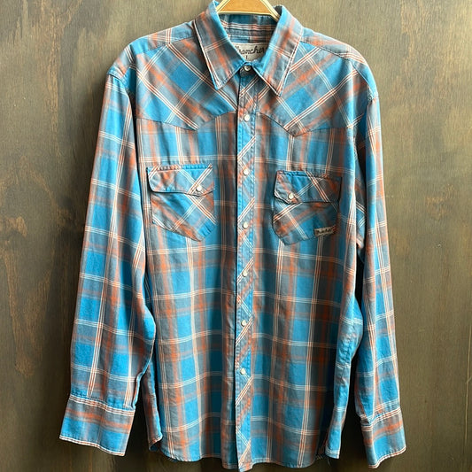 Vintage Wrancher Plaid Pearl Snap Shirt