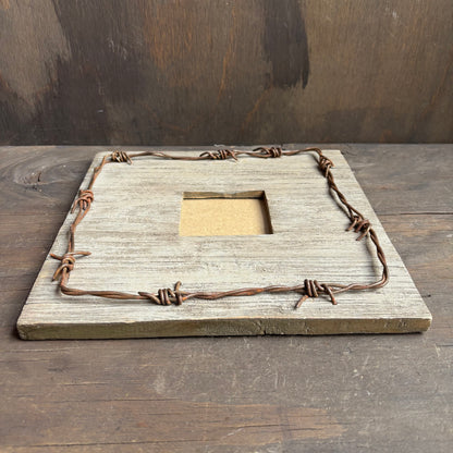 Wood Barb Wire Frame
