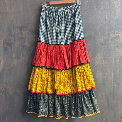 Floral and Gingham Square Dancing Set