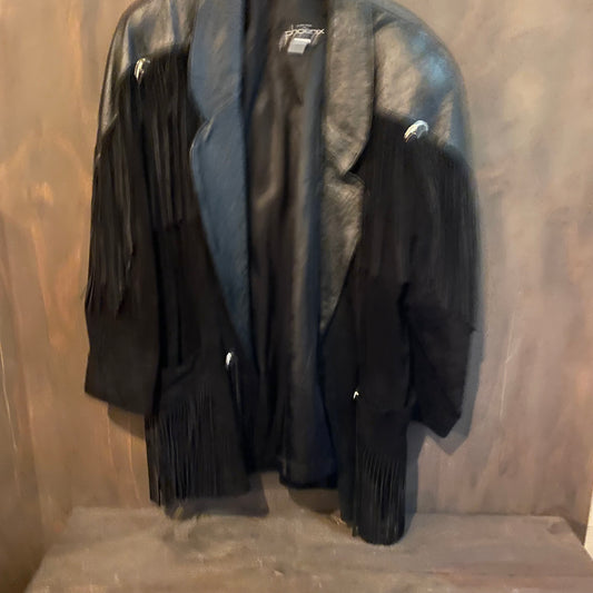 Vintage ostrich and suede fringe jacket