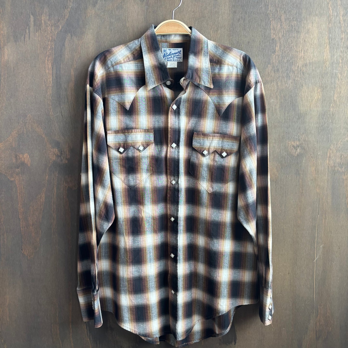 Vintage Rockmount Western Wear Plaid Pearl Snap