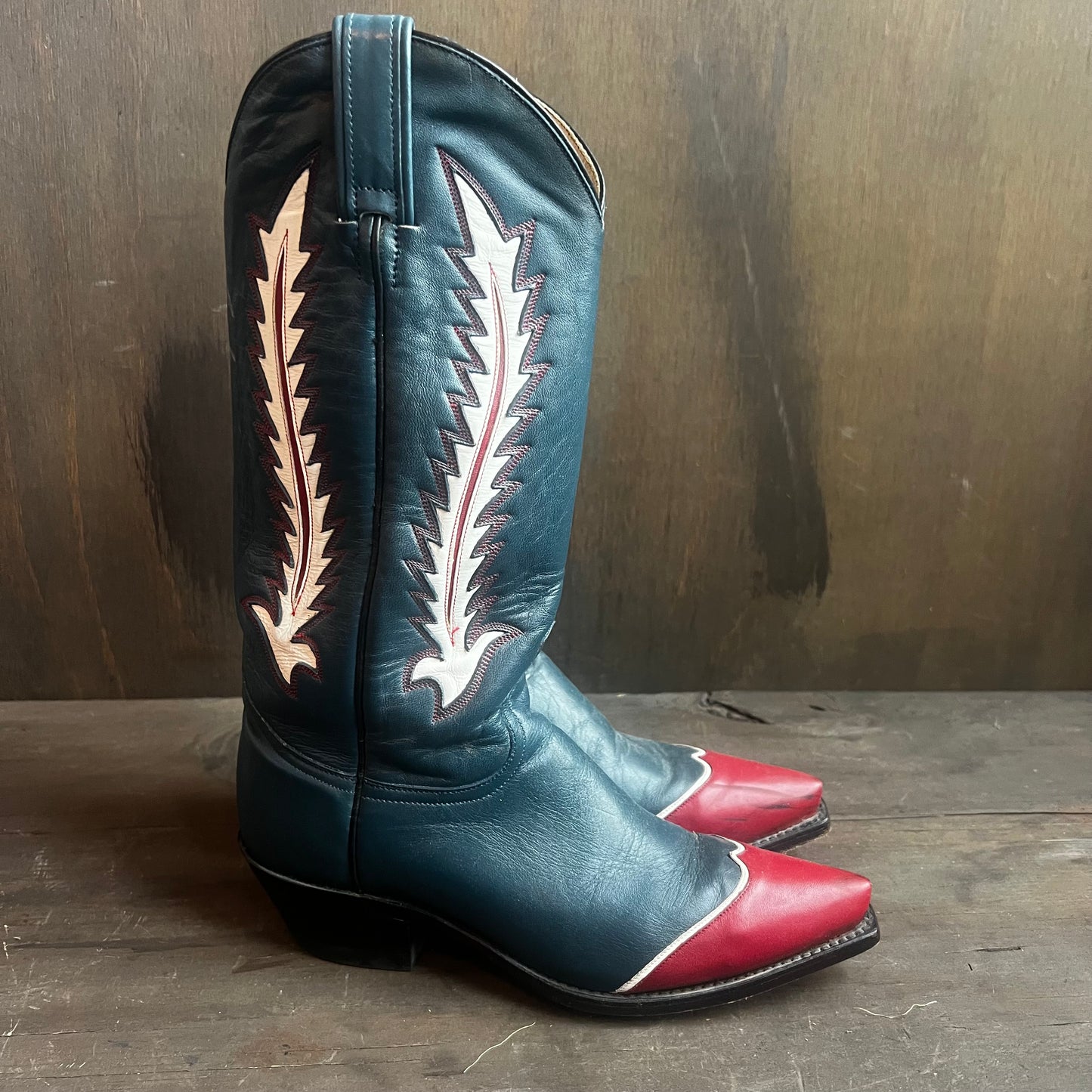 Dan Post Red, White, and Blue Leather Boots