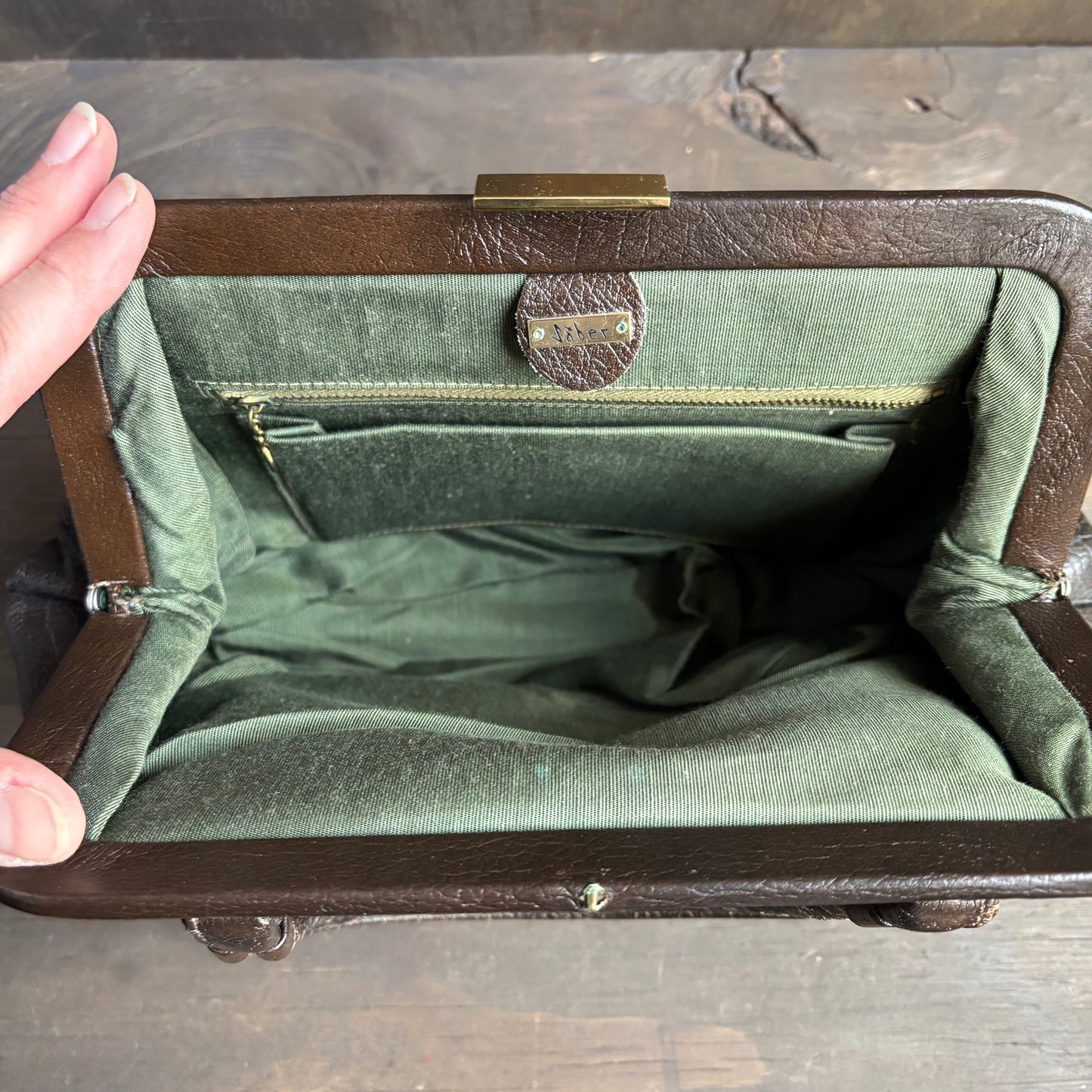 Vintage Brown Leather Handbag