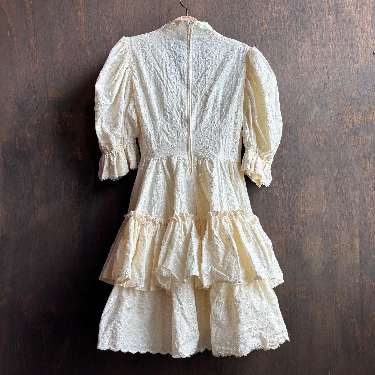 Eyelet Puff Sleeve and Skirt Dress