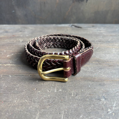 Braided Brown Leather Belt