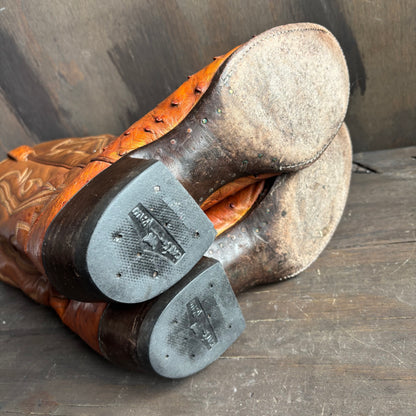 Tony Lama Tan Ostrich Foot Boots