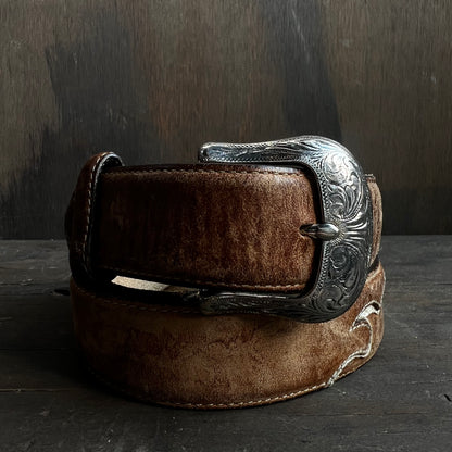 Justin’s Leather Belt with Silver Buckle