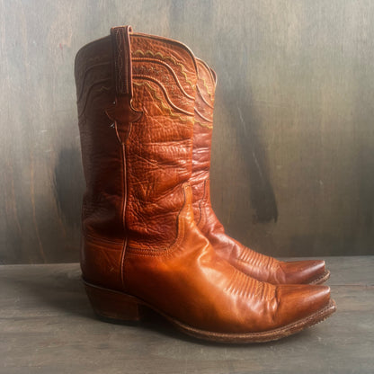 Lucchese Rust Colored Snip Toe Boots