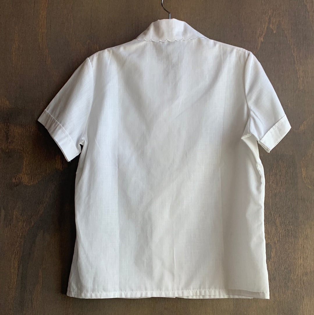 Short Sleeve Blouse with Eyelet Detail