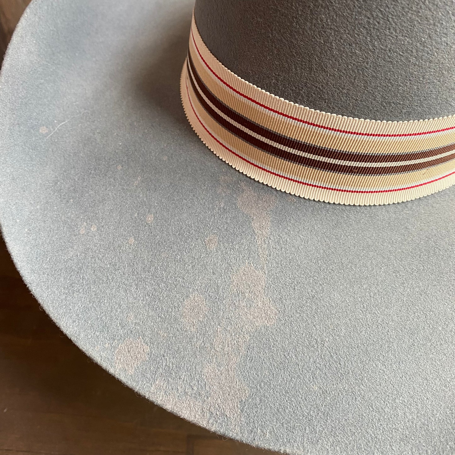 Bailey Gray Wool Hat with Striped Band