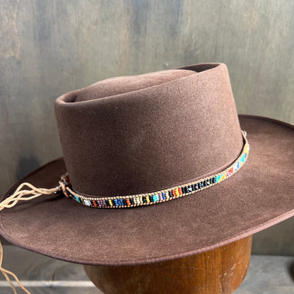 Beaded Leather Hat Band