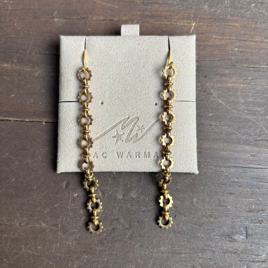 Mac Warman Vintage Brass Chain Earrings