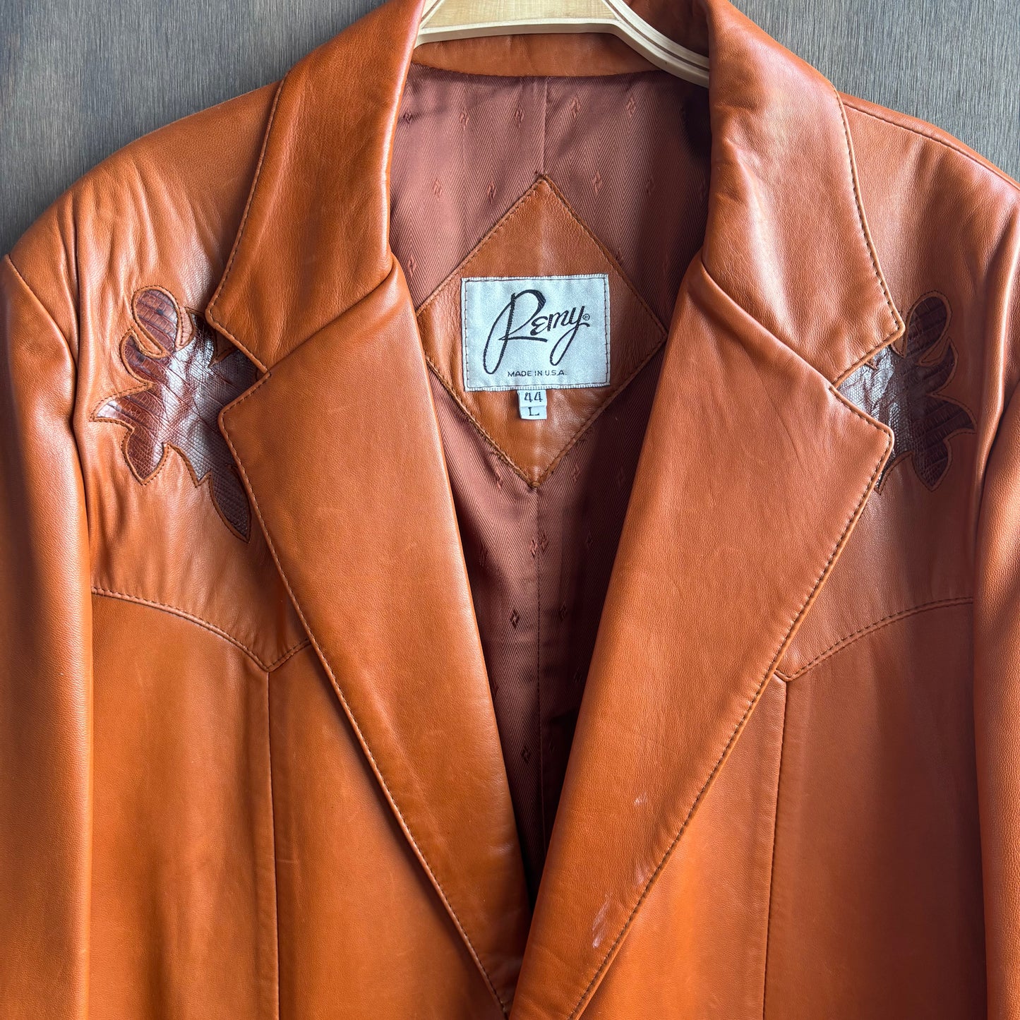 Remy Tan Leather Blazer
