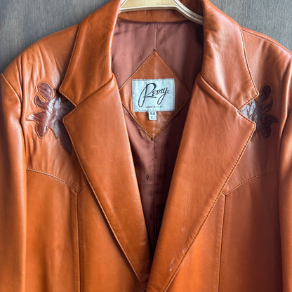 Remy Tan Leather Blazer