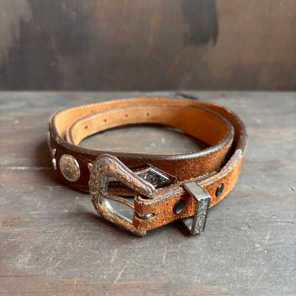 Vintage Nocona Tan Belt with Conchos