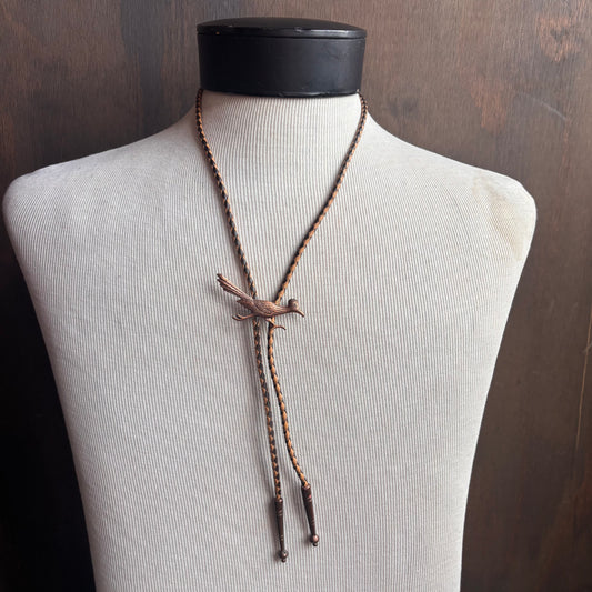 Vintage Roadrunner Bolo on Two-Tone Tie