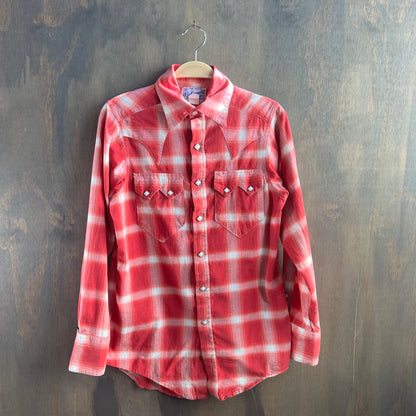 Rockmount Red Plaid Pearl Snap Button Up